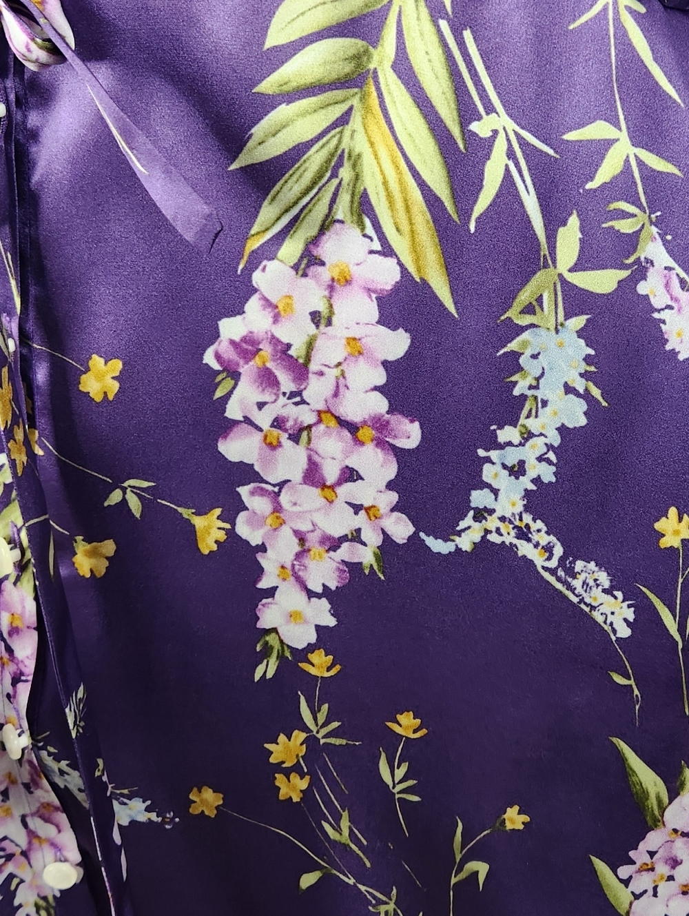 Emerson Fry Lavender Floral Silk Roses Dress - Picture 6 of 9